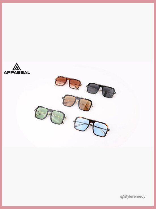 Retro Aviator Sunglasses with UV400 Protection, Sturdy Acetate Frames main image 4